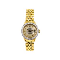 Rolex 18KT Yellow Gold Diamond DateJust Ladies Watch