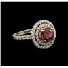 Image 1 : 2.30ct Pink Tourmaline and Diamond Ring - 14KT White Gold