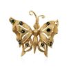 Image 1 : 14KT Yellow Gold 1.00ctw Green Tourmaline and Peridot Butterfly Brooch