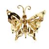 Image 2 : 14KT Yellow Gold 1.00ctw Green Tourmaline and Peridot Butterfly Brooch