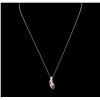 Image 2 : 14KT Rose Gold 1.05ct Tanzanite and Diamond Pendant With Chain