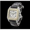 Image 2 : Cartier Two-Tone 6.50ctw Diamond Santos 100 Watch