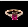 Image 2 : 1.39ct Tourmaline and Diamond Ring - 14KT Rose Gold