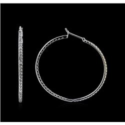 1.48ctw Diamond Hoop Earrings - 18KT White Gold