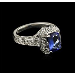 18KT White Gold 2.18ct Tanzanite and Diamond Ring