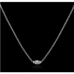 14KT White Gold 0.15ct Diamond Solitaire Necklace