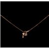 Image 1 : 0.12ctw Diamond Lock and Key Pendant With Chain - 14KT Rose Gold