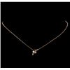 Image 2 : 0.12ctw Diamond Lock and Key Pendant With Chain - 14KT Rose Gold