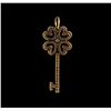 Image 2 : 0.32ctw Diamond Key Pendant Without Chain - 18KT Rose Gold