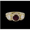 Image 2 : 14KT Yellow Gold 1.78ct Ruby and Diamond Ring