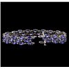 Image 3 : 21.20ctw Tanzanite and Diamond Bracelet - 14KT White Gold