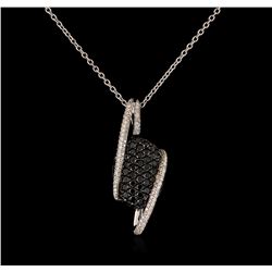 1.54ctw Black Diamond Pendant With Chain - 18KT White Gold