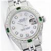 Image 1 : Rolex Stainless Steel Diamond and Emerald DateJust Ladies Watch