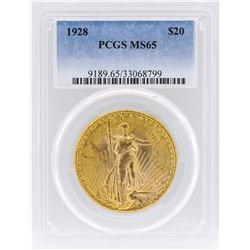 1928 PCGS MS65 $20 St. Gaudens Double Eagle Gold Coin