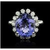Image 1 : 14KT White Gold 7.48ct Tanzanite and Diamond Ring
