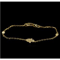 0.10ctw Diamond Bracelet - 14KT Yellow Gold