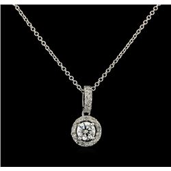 0.71ctw Diamond Pendant With Chain - 14KT White Gold