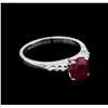 Image 1 : 1.23ct Ruby and Diamond Ring - 14KT White Gold
