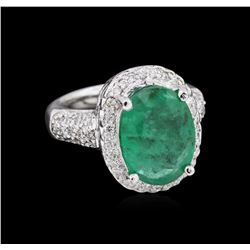 2.50ct Emerald and Diamond Ring - 14KT White Gold