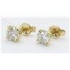 Image 2 : 1.00ctw Diamond Stud Earrings - 14KT Yellow Gold