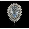 Image 2 : 6.06ct Aquamarine and Diamond Ring - 14KT White Gold
