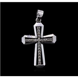 0.50ctw Diamond Cross Pendant - 14KT White Gold