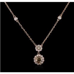 14KT Rose Gold 0.98ctw Diamond Necklace