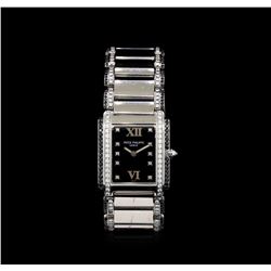 Patek Philippe Stainless Steel 3.50ctw Diamond Twenty 4 Watch