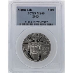 2003 PCGS MS69 $100 Statue of Liberty American Eagle Platinum Coin