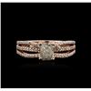 Image 2 : 14KT Rose Gold 1.42ctw Fancy Green Diamond Ring