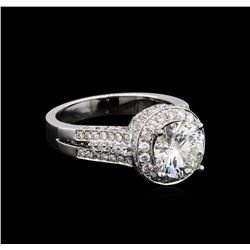 14KT White Gold 3.87ctw Round Brilliant Cut Diamond Ring