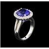 Image 4 : 4.28ct Tanzanite and Diamond Ring - 14KT White Gold