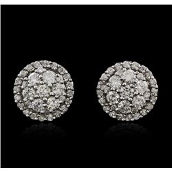 14KT White Gold 0.90ctw Diamond Earrings