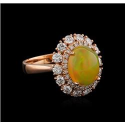 2.27ct Opal and Diamond Ring - 14KT Rose Gold