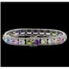 Image 2 : 28.38ctw Multi Color Sapphire and Diamond Bracelet - 18KT White Gold