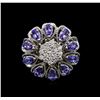 Image 2 : 2.80ctw Tanzanite and Diamond Ring - 14KT White Gold