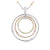 Image 1 : 14KT Three-Tone Gold 1.38ctw Diamond Pendant With Chain