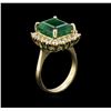 Image 3 : 5.36ct Emerald and Diamond Ring - 14KT Yellow Gold