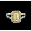 Image 2 : 1.90ctw Fancy Light Yellow Diamond Ring - 14KT Two-Tone Gold