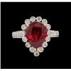 Image 2 : 4.38ct Ruby and Diamond Ring - 14KT Yellow Gold