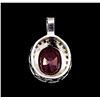 Image 2 : 3.68ct Ruby and Diamond Pendant - 14KT White Gold