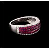 Image 1 : 1.03ctw Ruby and Diamond Ring - 14KT White Gold
