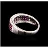 Image 3 : 1.03ctw Ruby and Diamond Ring - 14KT White Gold