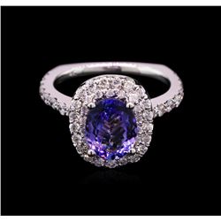 1.80ct Tanzanite and Diamond Ring - 14KT White Gold