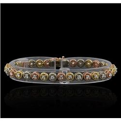 1.65ctw Diamond Bracelet - 14KT Tri Color Gold