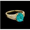 Image 1 : 3.71ct Apatite and Diamond Ring - 14KT Yellow Gold