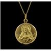 Image 1 : 18KT Yellow Gold Sacred Heart Pendant With Chain
