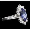 Image 1 : 14KT White Gold 1.34ct Tanzanite and Diamond Ring