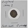 Image 1 : England 1603-1625 James I 2 Pence Coin -Silver-