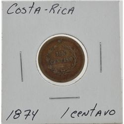 Costa Rica 1874 1 Centavos Coin